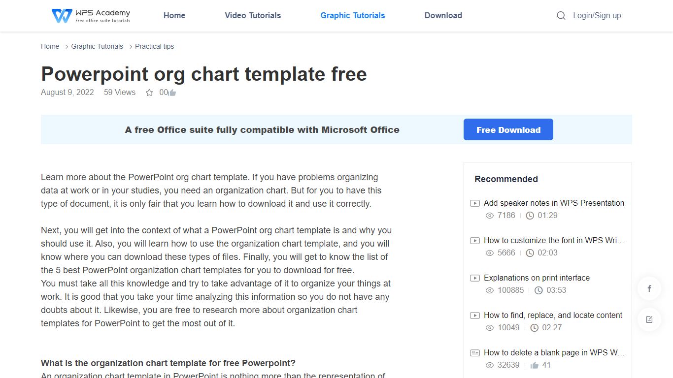 Powerpoint org chart template free | WPS Office Academy